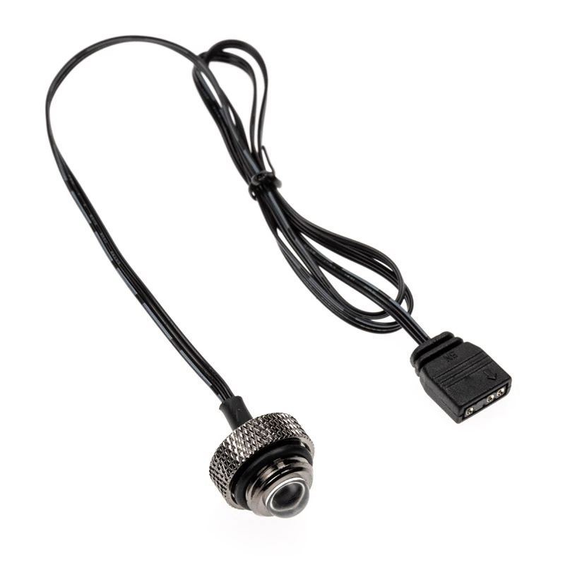 Tapón LED ARGB XSPC G1/4 5V 3 pines, Negro/Cromo