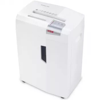 Destructora de documentos HSM X15, corte en partículas P-4, 23 cm de ancho de trabajo, capacidad 16 hojas, contenedor 26 L, plateado