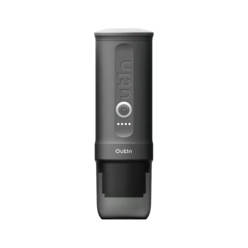 Cafetera OUTIN Outin Nano gris — entrada de café molido, 20 bar, batería 7500 mAh, 670 g