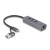 Estación de acoplamiento y replicador de puertos para portátil DeLOCK 64282 con cable USB 3.2 Gen 1 (3.1 Gen 1) Type-C gris (64282)