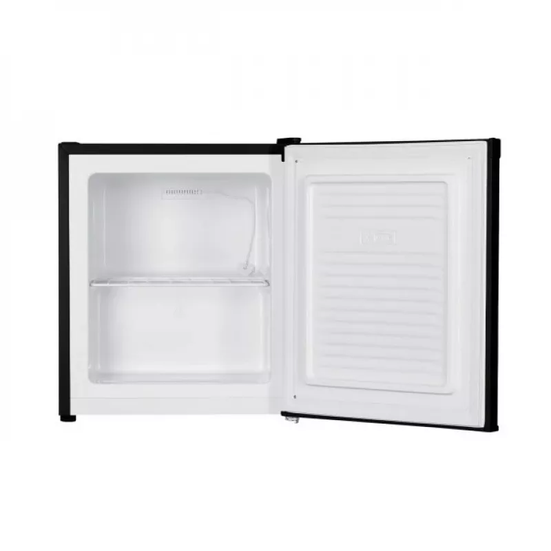 Arcón congelador HEINRICH'S HGB 5088 SW DF — congelador vertical, 33 l de capacidad útil, 220–240 V, 50 Hz, 470×440×510 mm, negro