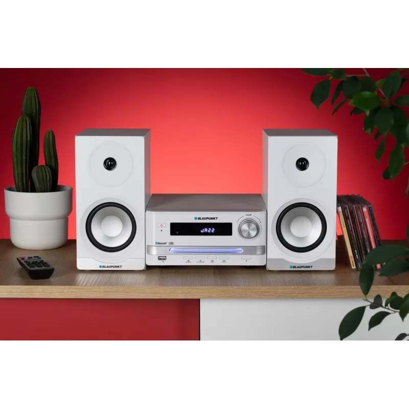Microcadena de audio para el hogar BLAUPUNKT MS16BT 15 W, CD/USB/MP3, Bluetooth, FM RDS, blanca