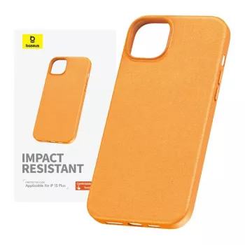 Funda para móvil para iPhone 15 Plus Baseus Fauxther Series (naranja)