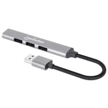Hub Manhattan USB-A 4 puertos, 4x puertos USB-A (1x 5 Gbps USB 3.2 Gen1…