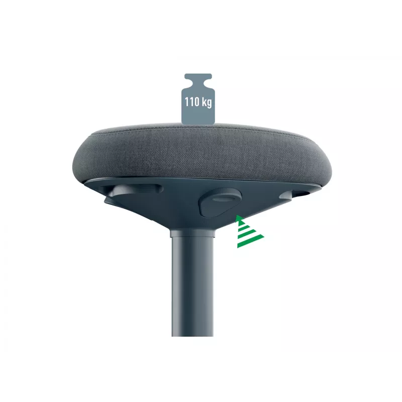 Silla de oficina Leitz 65440089 asiento acolchado gris marco de plástico