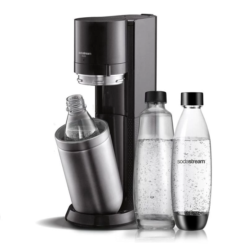Máquina de soda SodaStream DUO negro acero inoxidable