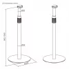 Soporte de suelo MACLEAN MC-496 para Sonos Era 100 y 300, ajustable en altura 682–1068 mm