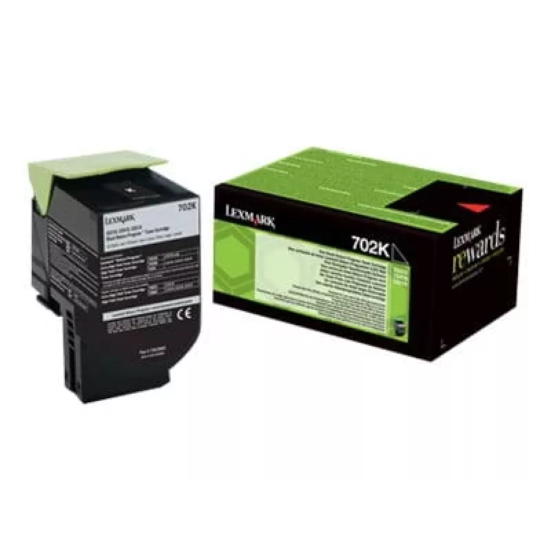 Lexmark 702K cartucho de tóner (70C20K0), negro, 1.000 páginas
