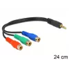 Cable de audio DeLOCK 62499 0,24 m 3,5 mm a 3 x RCA negro