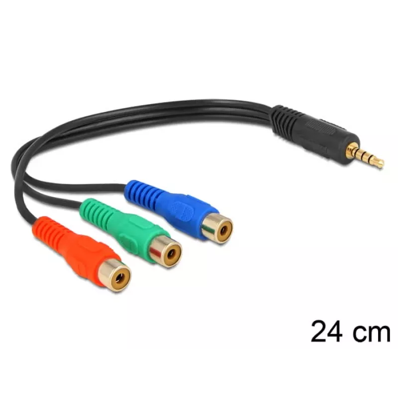 Cable de audio DeLOCK 62499 0,24 m 3,5 mm a 3 x RCA negro