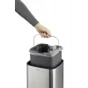 Durable TOUCH 12L rectangular acero inoxidable plateado negro