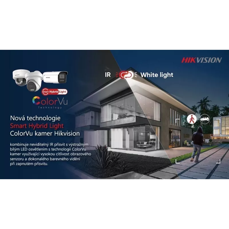 Hikvision Pro Series con ColorVu 4 MP cámara de red tipo turret fija con luz híbrida inteligente y ColorVu