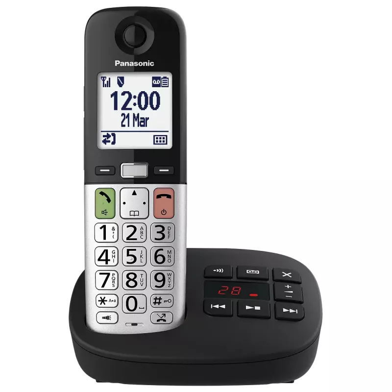 Teléfono DECT Panasonic KX-TGU430 inalámbrico, manos libres, identificación de llamadas, pantalla de 2,4