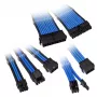 Set de extensión de cables trenzados Kolink Core Adept — 20+4 pines, 8 pines, 4+4 pines, 3×6+2 pines, azul, funda PET