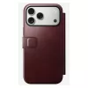 Funda para móvil Nomad Modern Leather Folio para iPhone 17 Pro Max — cuero, TPU, PC, aluminio, burdeos, 16 cm (6,3