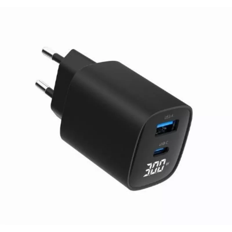 Cargador portátil Gembird TA-UC-PDQC30LCD-BK-01 carga rápida negro