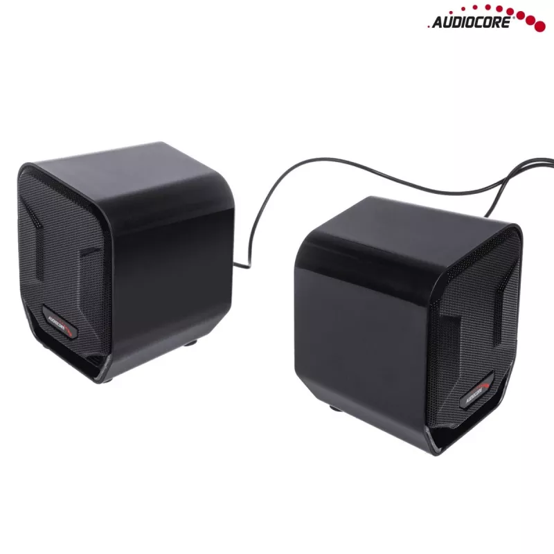 Audiocore AC865B altavoces USB 2.0 para ordenador, 6 W, negro/azul