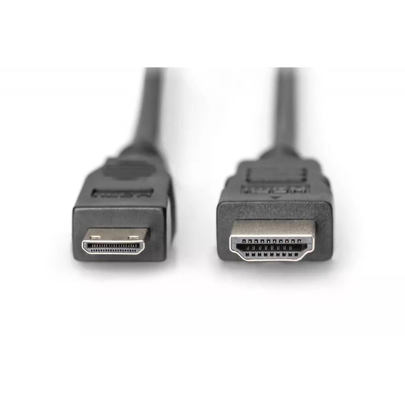 Digitus ASSMANN - Cable de vídeo/audio - HDMI - 30 AWG - Mini-HDMI, 19 pines (M) - HDMI, 19 pines (M) - 3 m - Doble aislamiento - Negro (AK-330106-030-S)