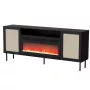 Cómoda JUTA EF + chimenea eléctrica 202x39.5x85 negro + linol calabria