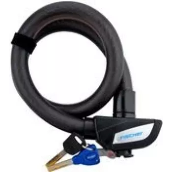 Candado de cable FISCHER 85903 — cable de seguridad de acero negro de 850 mm