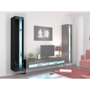 Estantería Cama VIGO NEW 180/40/30 negro/negro brillo