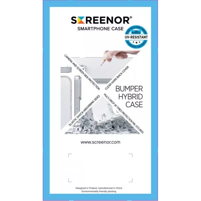Screenor Bumper 25618SB funda para iPhone 16, transparente