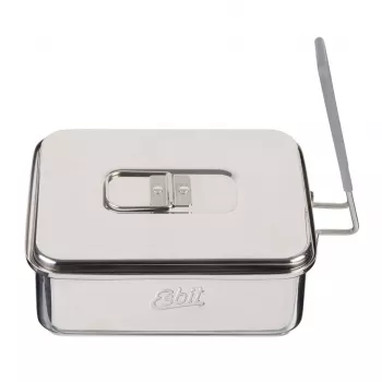 Set de cocina de camping ESBIT CS1100ST — aluminio y acero inoxidable, 1,1 L, 659 g, negro/plateado