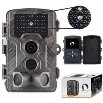 Cámara de caza TOPHUNT HC800A FHD con 42 LED IR — menú en polaco, cámara de caza activada por movimiento