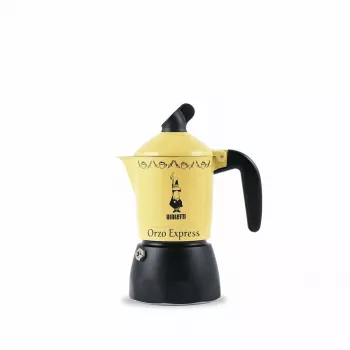 Cafetera Moka Bialetti Orzo Express Negro Amarillo