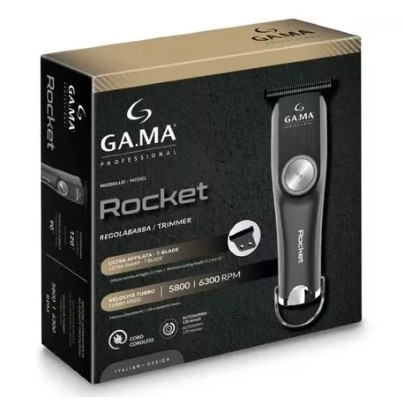GA.MA PM2510 Rocket recortadora con cable/batería, negro | GA.MA