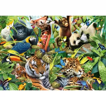 Schmidt Spiele 57385 Kunterbunte Tierwelt puzle, 1500 piezas, animales, a partir de 12 años