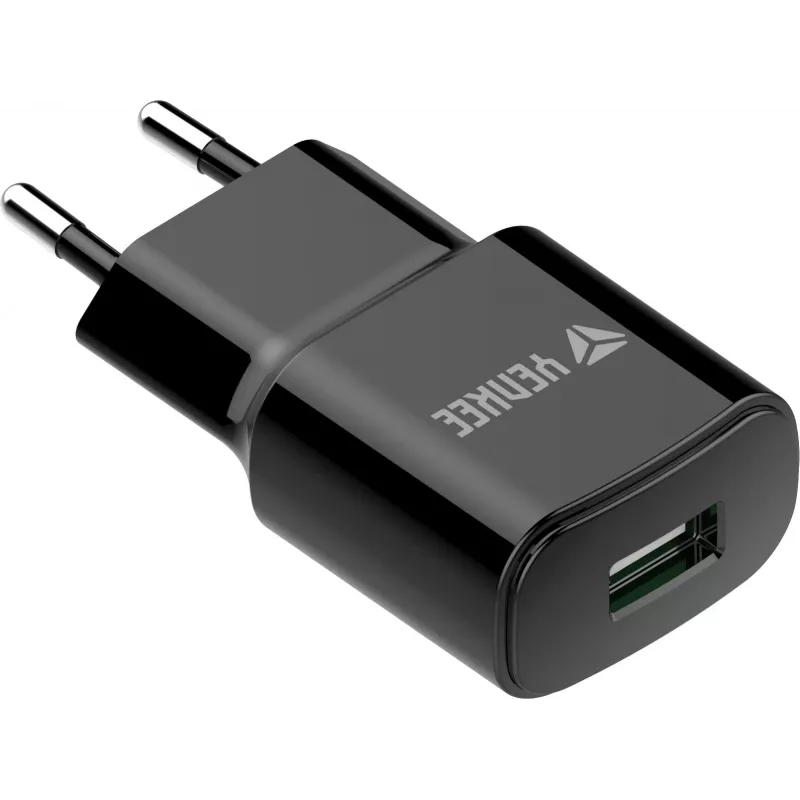 Cargador de red USB-A YENKEE YAC 2013BK — 12 W, salida 2,4 A