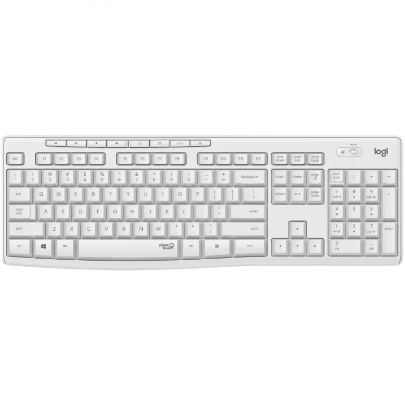 Logitech MK295 Conjunto de teclado y ratón silencioso, Blanco, Inalámbrico vía receptor USB, Distribución suiza, 920-009872