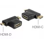Adaptador de cambio de género de cable HDMI-C HDMI-D HDMI-A DeLOCK 65446