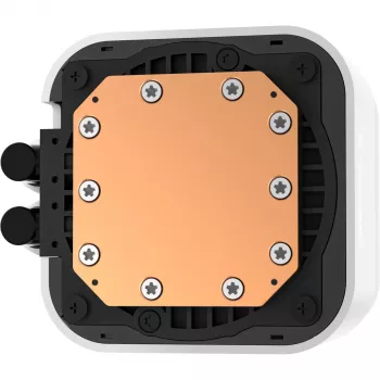 Refrigeración líquida para CPU DeepCool LQ240 White con radiador de aluminio de 240 mm, 2 ventiladores RGB de 120 mm, tubos de 41 cm