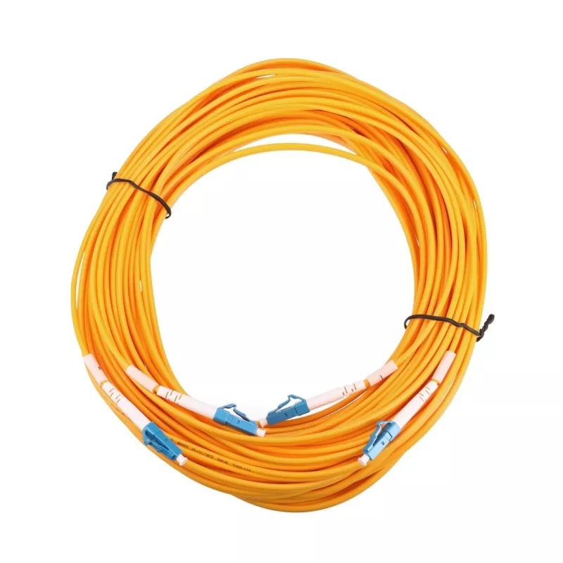 Cable de parcheo de fibra óptica Extralink EX.2862 LC–LC 0,5 m G.652D FTTH amarillo dúplex completo