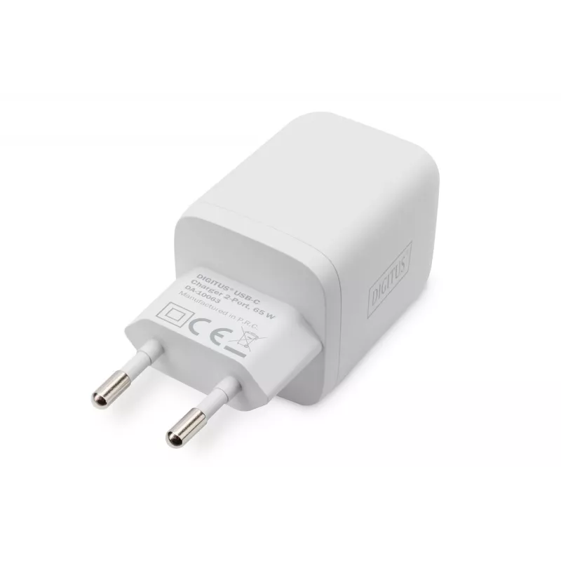 Cargador USB-C Digitus. 2 puertos. 65W GaN