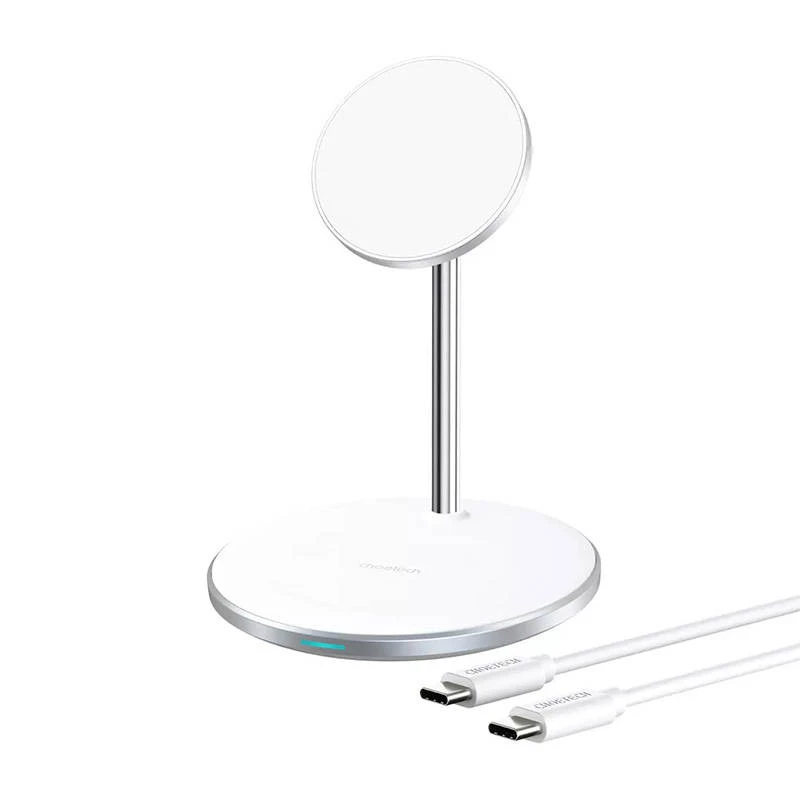 Cargador inalámbrico Choetech T581-F con soporte (blanco)