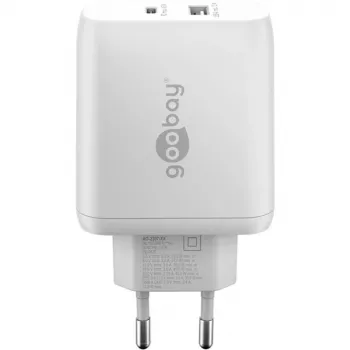 Goobay 65412 Cargador para dispositivos móviles auriculares, portátil, smartphone, tablet Blanco AC Interior
