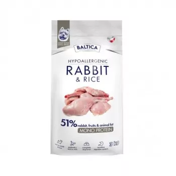 BALTICA Nutraceutic Hipoalergénico S conejo con arroz – Pienso para perros – 3 kg