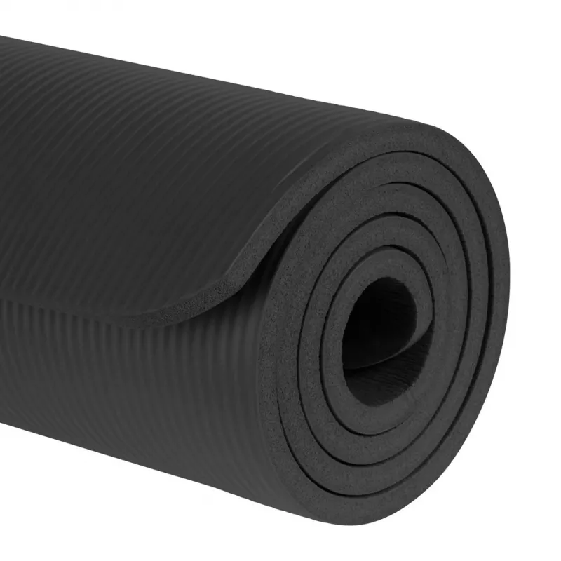 Rebel Active RBA-3151-BK esterilla de gimnasia, TPE, 183 x 61 cm, 6 mm, negro