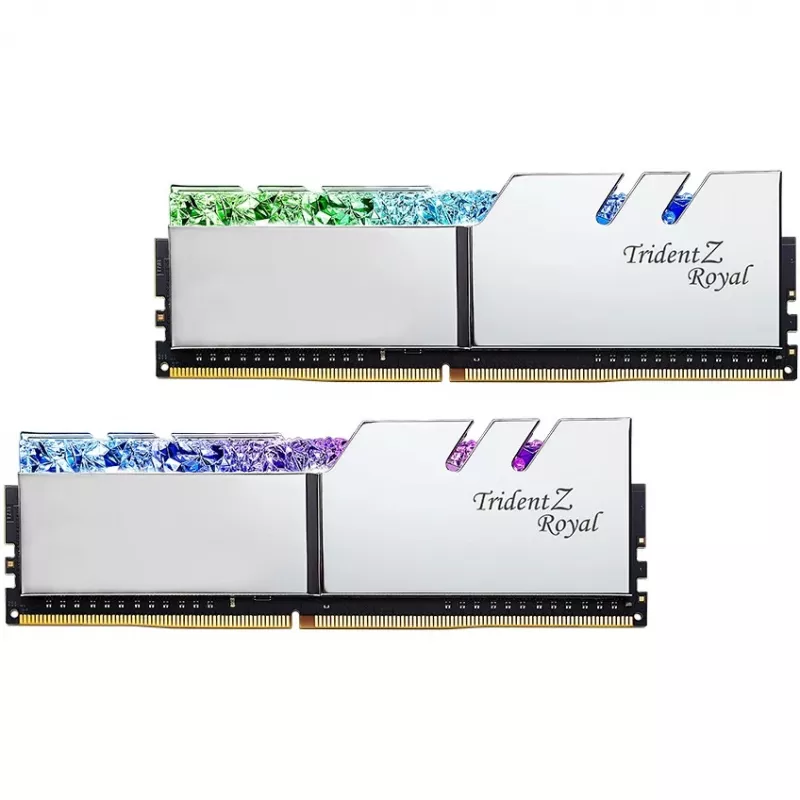 DIMM 64 GB DDR4-3600 (4x 16 GB) Quad-Kit, memoria plateada, F4-3600C16Q-64GTRSC, Trident Z Royal, INTEL XMP