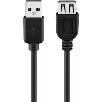 Wentronic Goobay cable alargador USB 2.0 Hi-Speed, negro, 5 m - conector macho USB 2.0 (tipo A) > conector hembra USB 2.0 (tipo A) (68905)