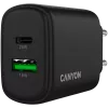 CANYON Cargador OnCharge 250 25W 1xPD 1xQC EU Negro