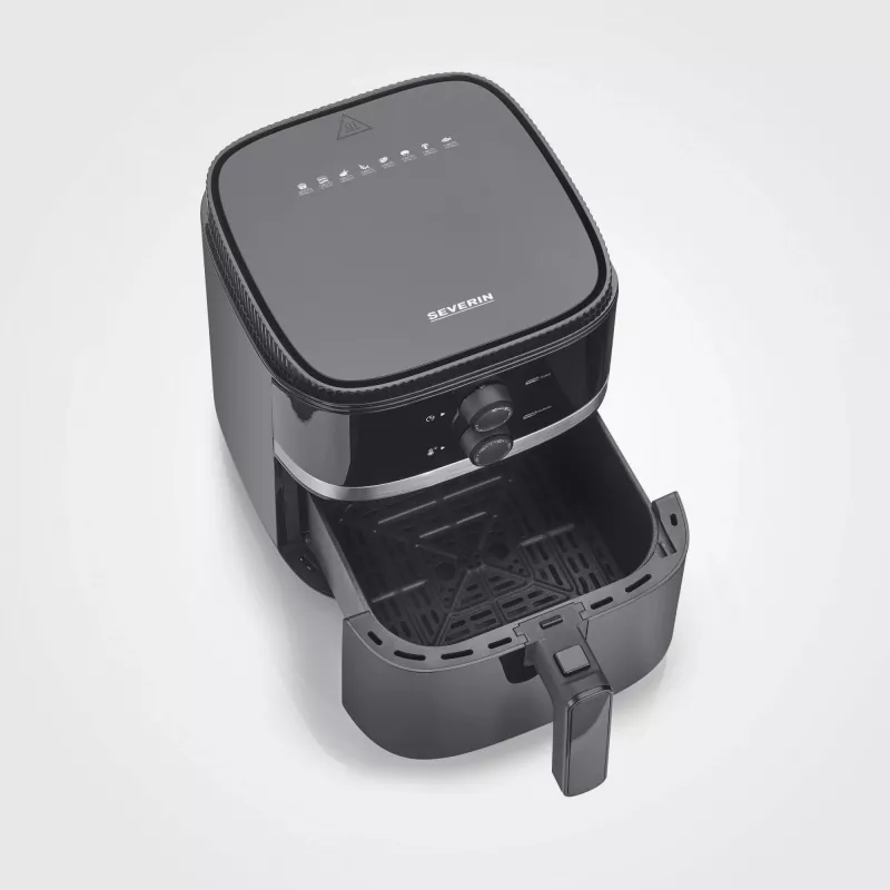 Freidora de aire Severin FR 2452 4,3 L 1500 W Negra Plata