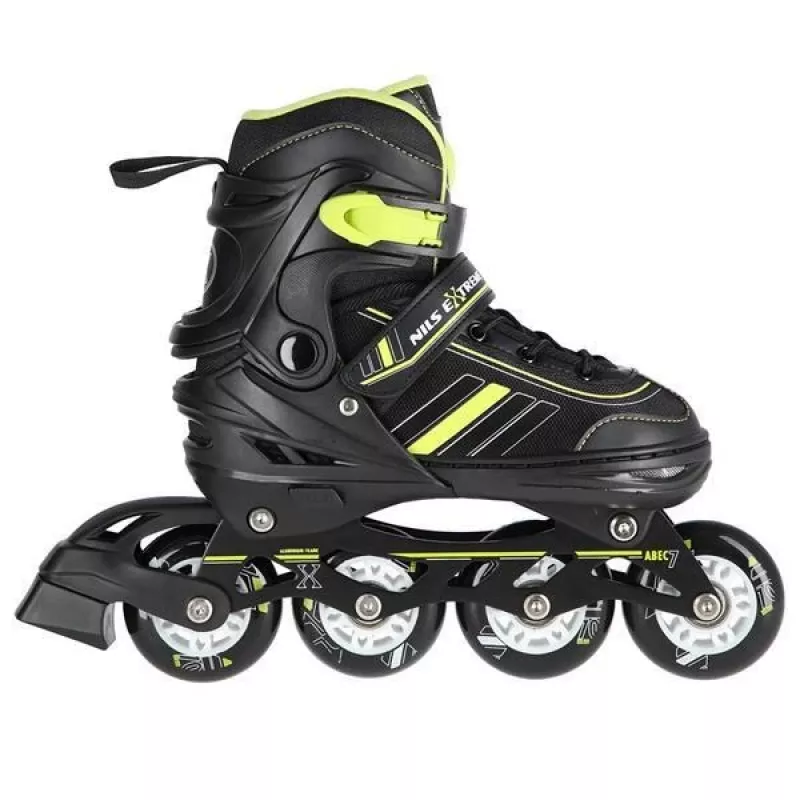 Patines en línea 2IN1 Nils Extreme NH18191 negro/lima talla M (34-38) con patines de hockey hielo intercambiables