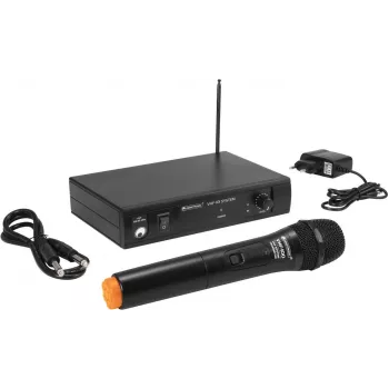 Sistema de micrófono inalámbrico Omnitronic VHF-101 212,35 MHz receptor VHF y emisor de mano