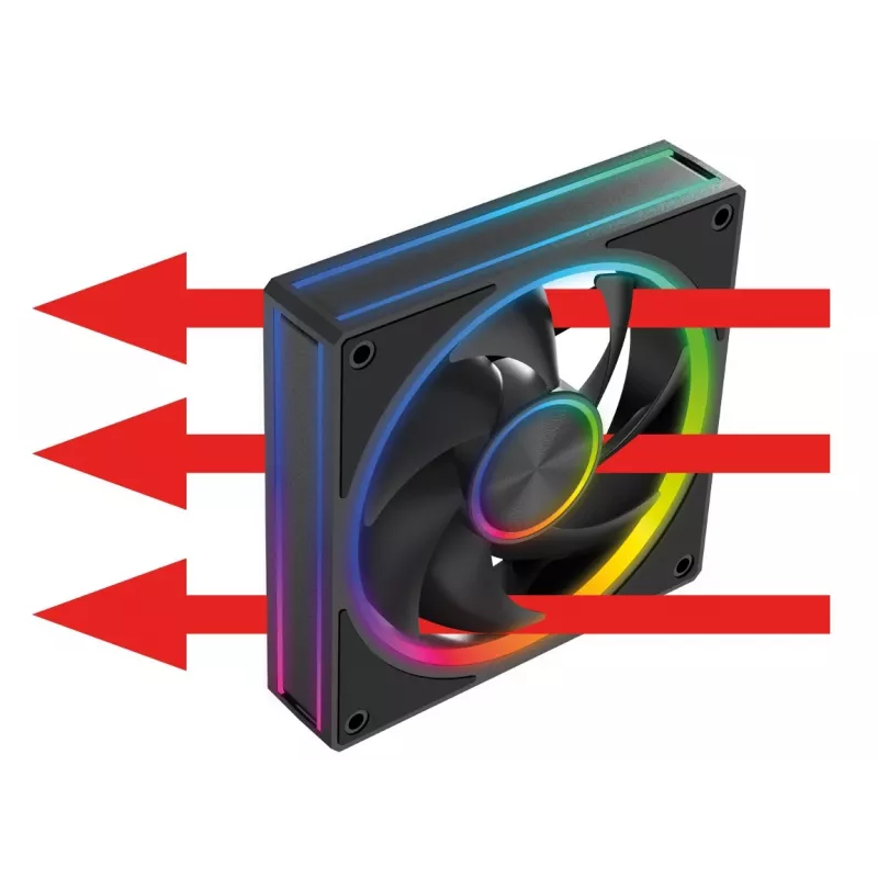 Ventilador de caja MODECOM VOLCANO LOOP 120 ARGB, 120 mm, PWM, 400–1400 rpm, negro