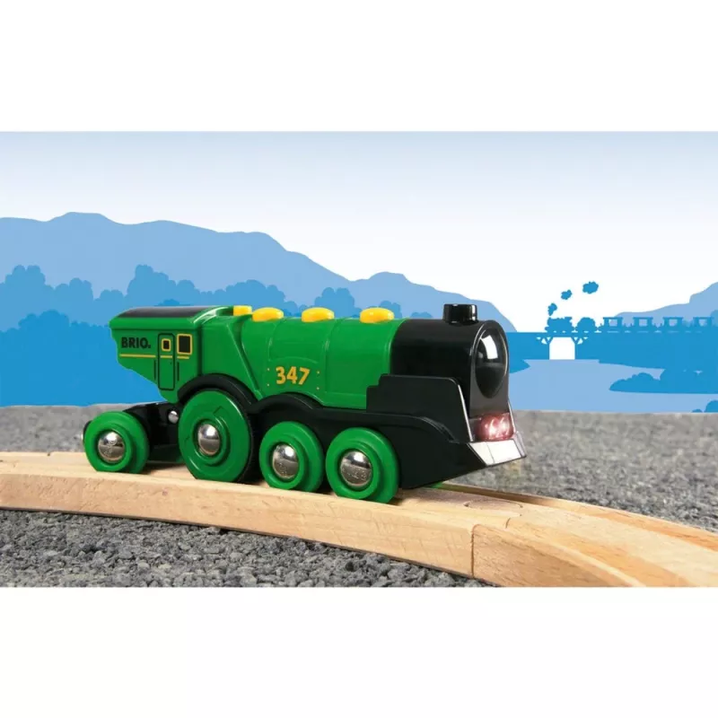 World Grüner Gustav locomotora a pilas, vehículo de juguete verde