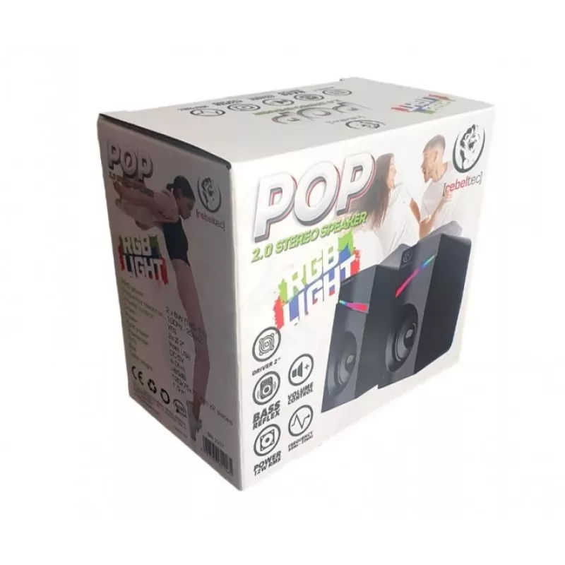 Altavoces estéreo 2.0 POP, RBLGLO00047, 20W